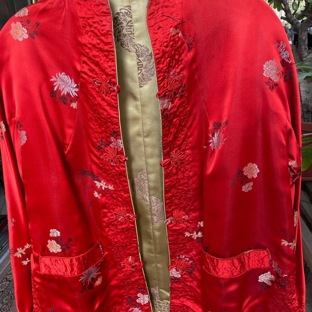 Asian red and Gold Reversible women’s jacket